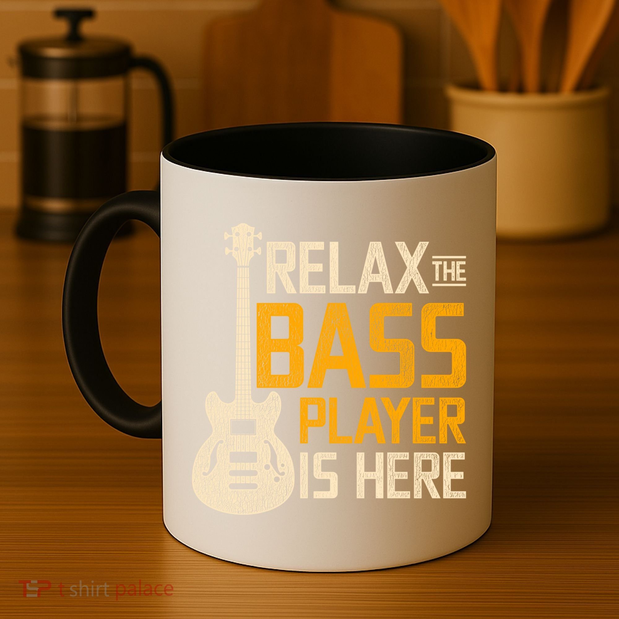 Relax The Bass Player Is Here Bass Guitar Gift Coffee Mug