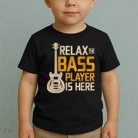Relax The Bass Player Is Here Bass Guitar Gift Toddler T-Shirt thumb 2