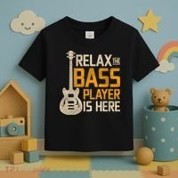 Relax The Bass Player Is Here Bass Guitar Gift Toddler T-Shirt thumb 3