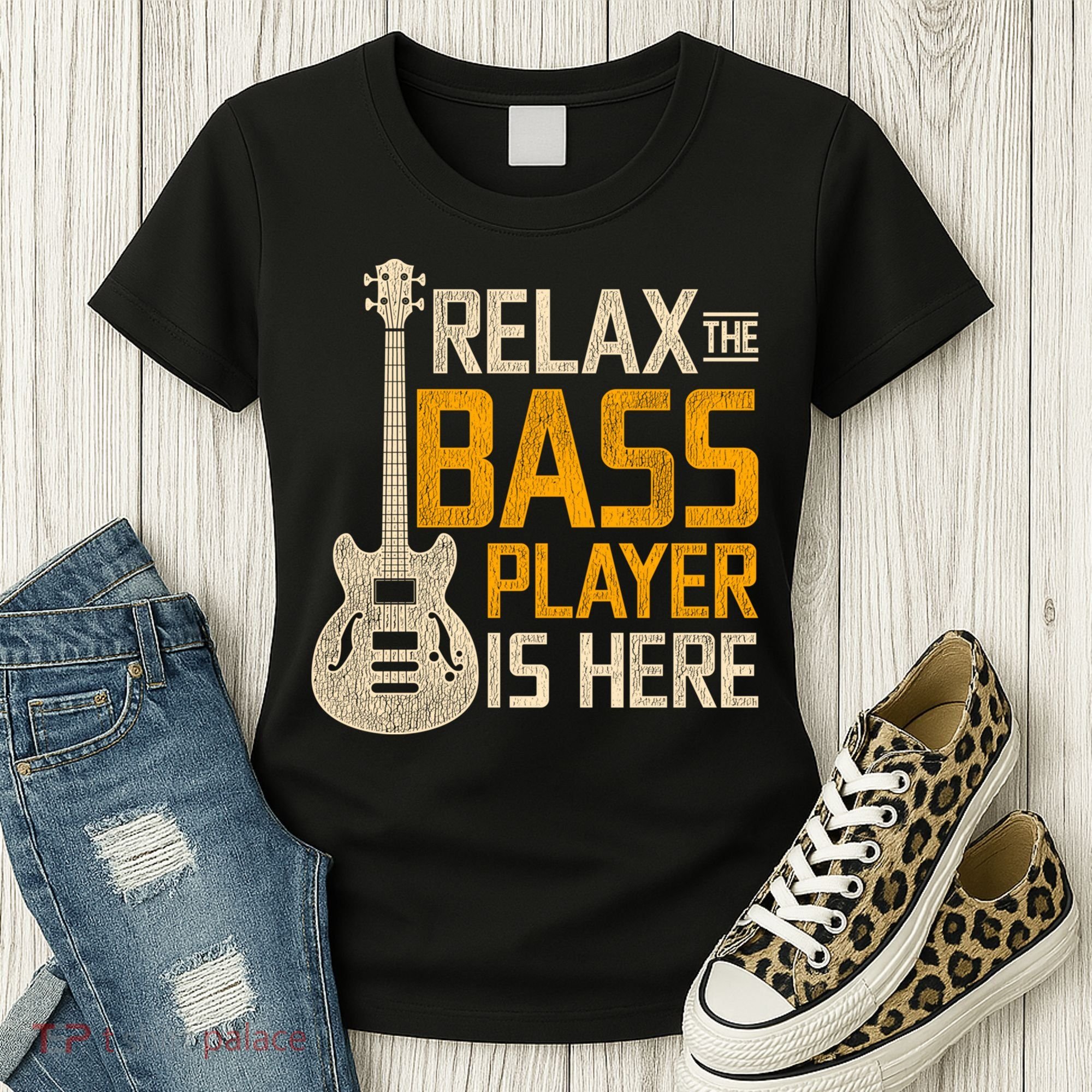 Relax The Bass Player Is Here Bass Guitar Gift Women's T-Shirt