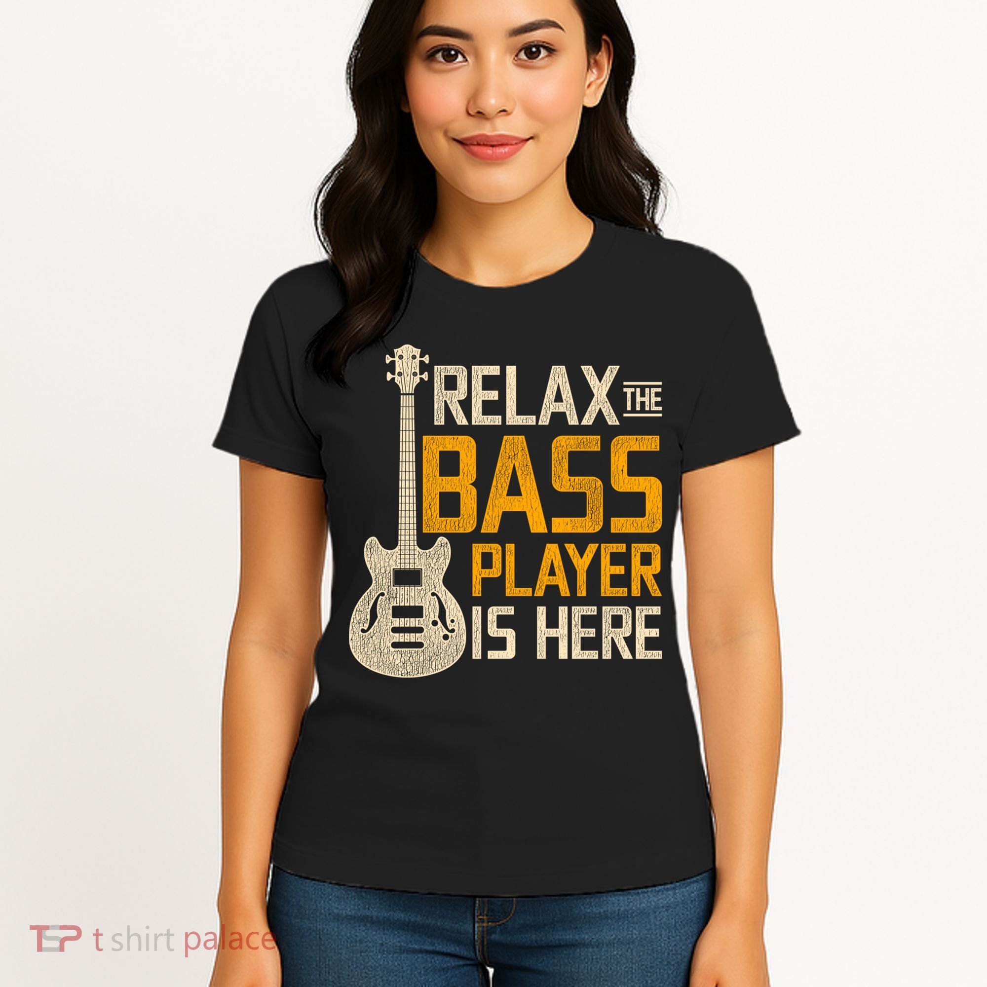 Relax The Bass Player Is Here Bass Guitar Gift Women's T-Shirt
