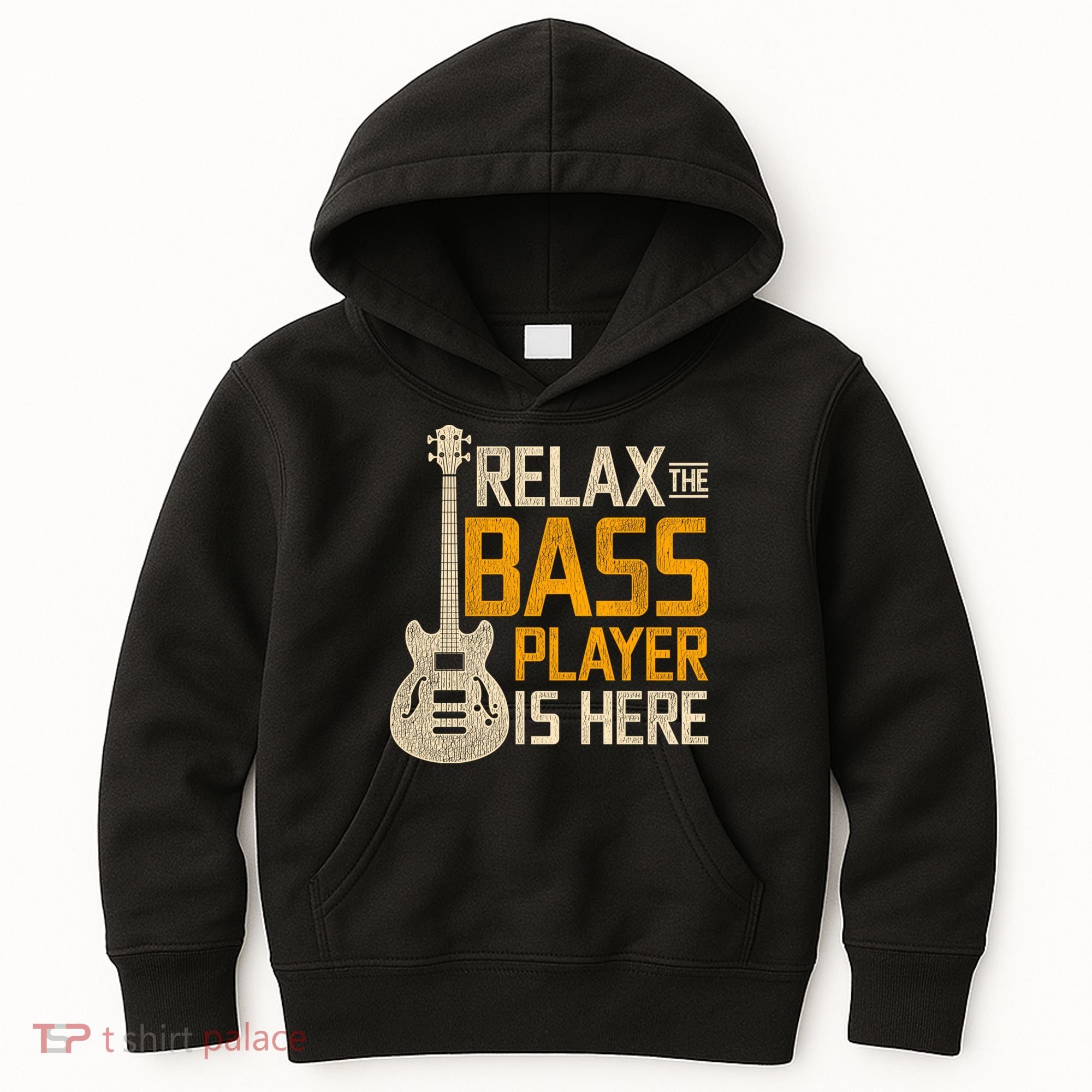 Relax The Bass Player Is Here Bass Guitar Gift Kids Hoodie