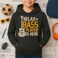 Relax The Bass Player Is Here Bass Guitar Gift Kids Hoodie thumb 2