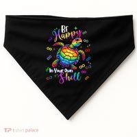 Rainbow Turtle Be Happy In Your Own Shell Autism Awareness USA-Made Doggie Bandana thumb 0