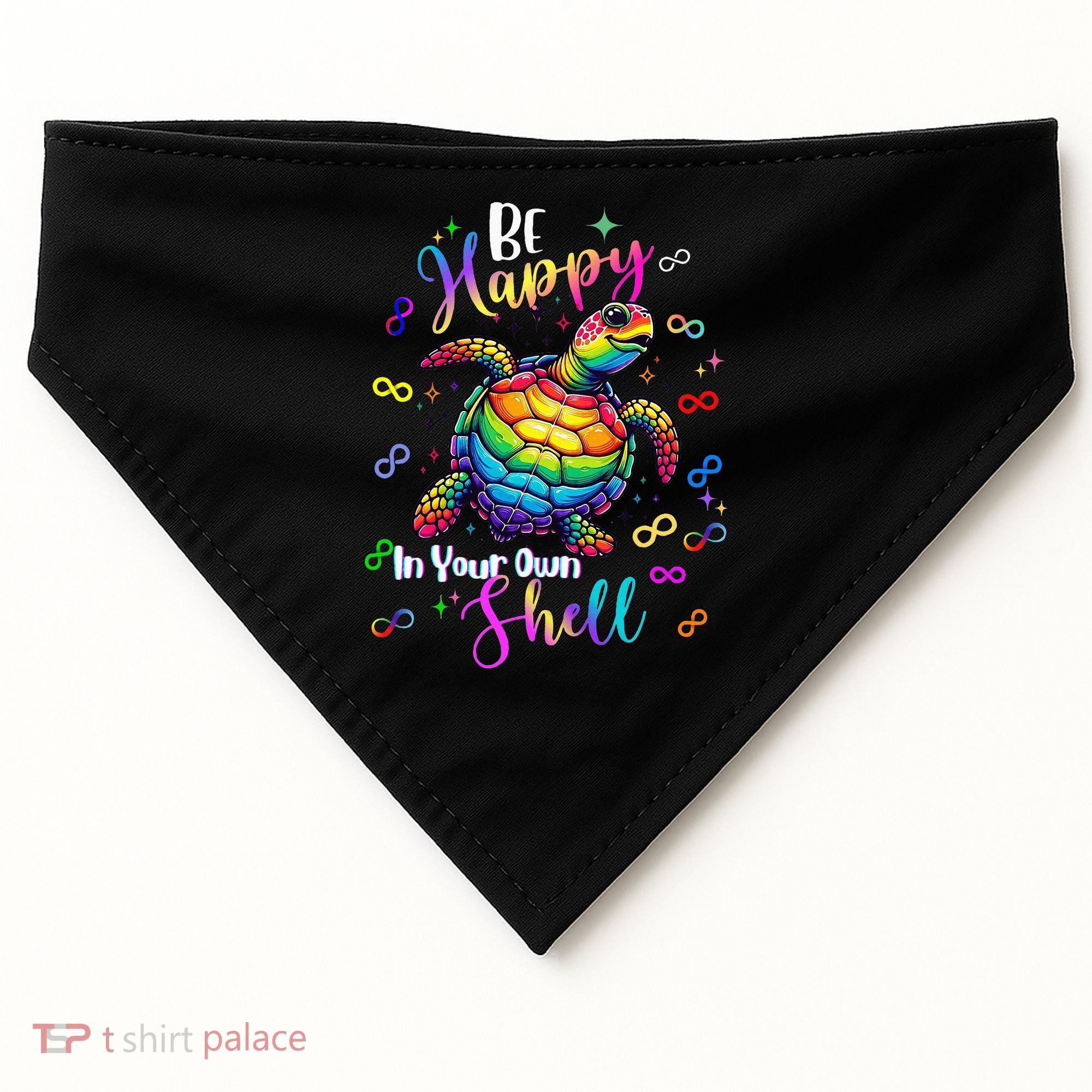 Rainbow Turtle Be Happy In Your Own Shell Autism Awareness USA-Made Doggie Bandana