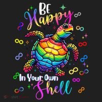 Rainbow Turtle Be Happy In Your Own Shell Autism Awareness Comfort Colors Heavyweight Long Sleeve T-Shirt thumb 2