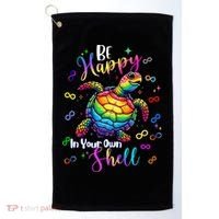 Rainbow Turtle Be Happy In Your Own Shell Autism Awareness Golf Towel thumb 0