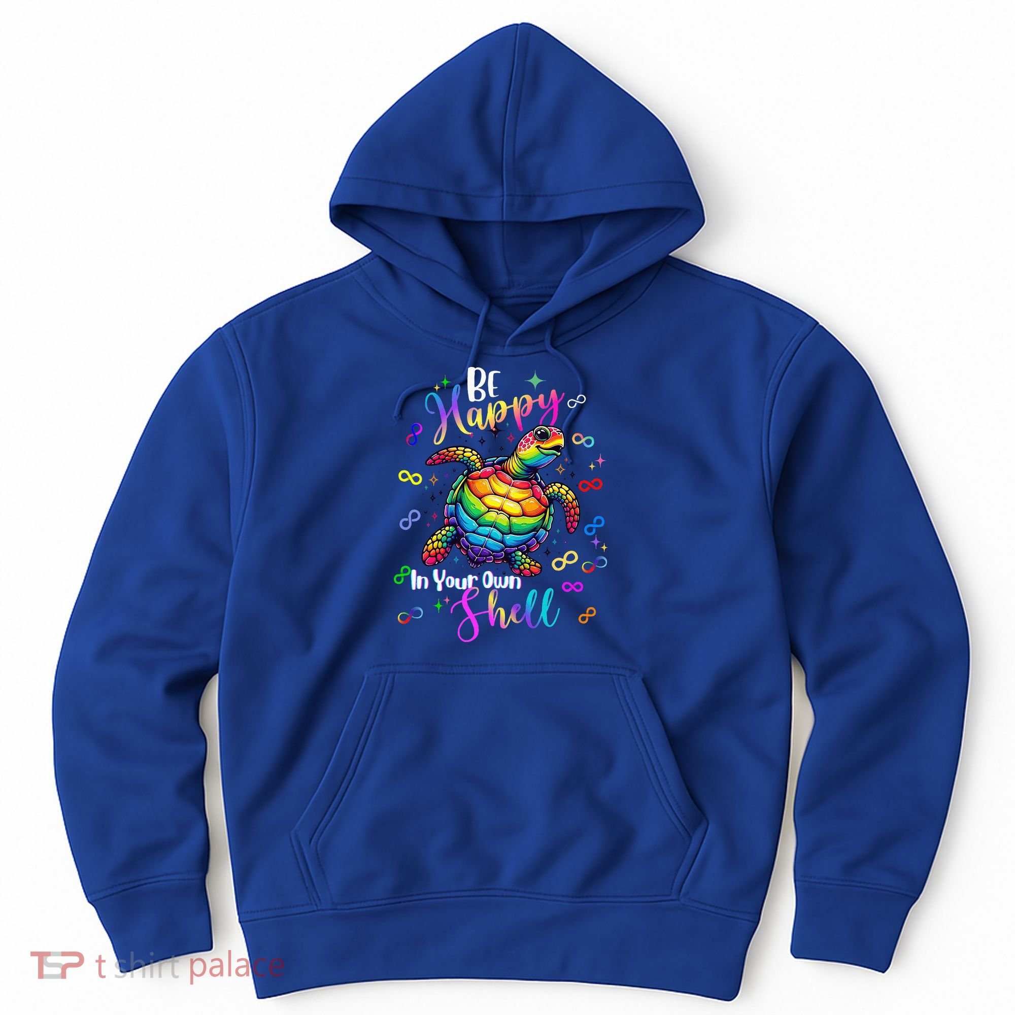 Rainbow Turtle Be Happy In Your Own Shell Autism Awareness Hoodie