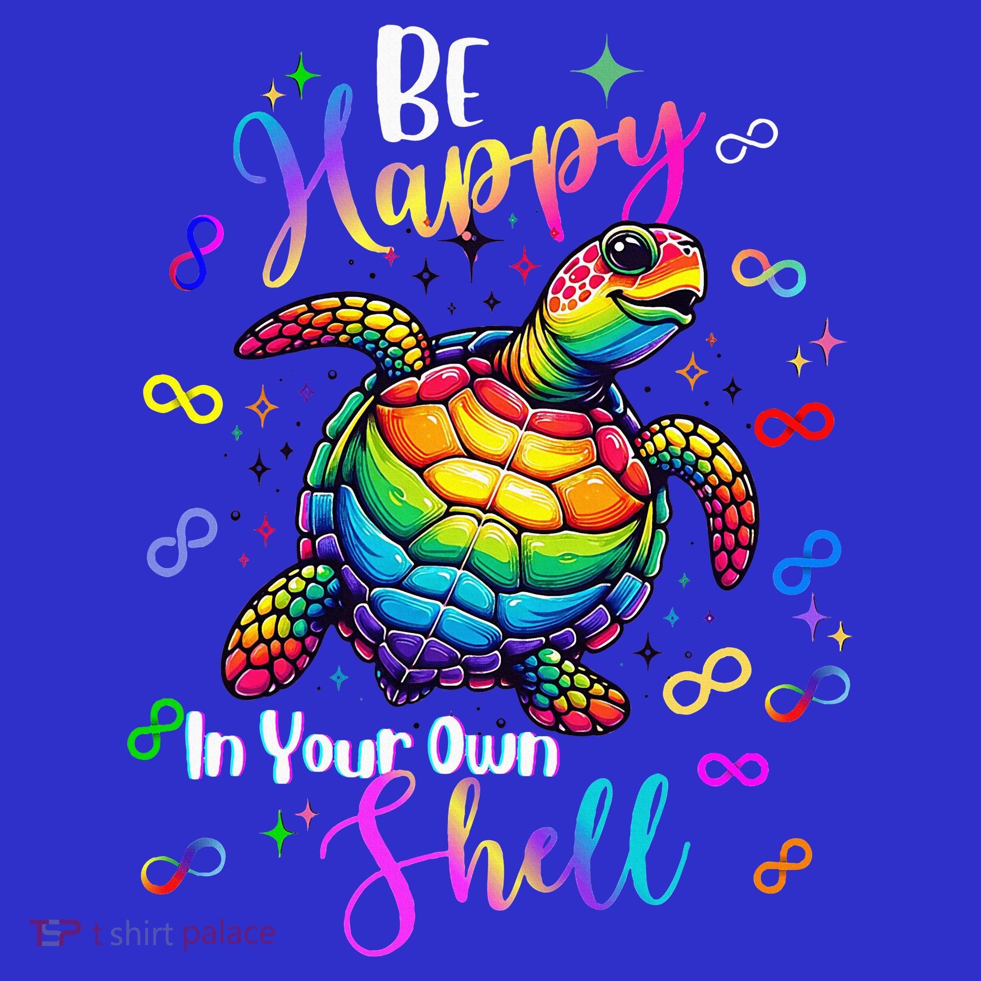 Rainbow Turtle Be Happy In Your Own Shell Autism Awareness Coaster