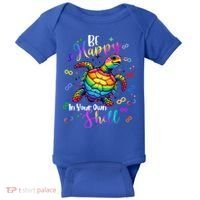 Rainbow Turtle Be Happy In Your Own Shell Autism Awareness Baby Bodysuit thumb 0