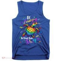 Rainbow Turtle Be Happy In Your Own Shell Autism Awareness Tank Top thumb 0