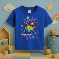 Rainbow Turtle Be Happy In Your Own Shell Autism Awareness Toddler T-Shirt thumb 3