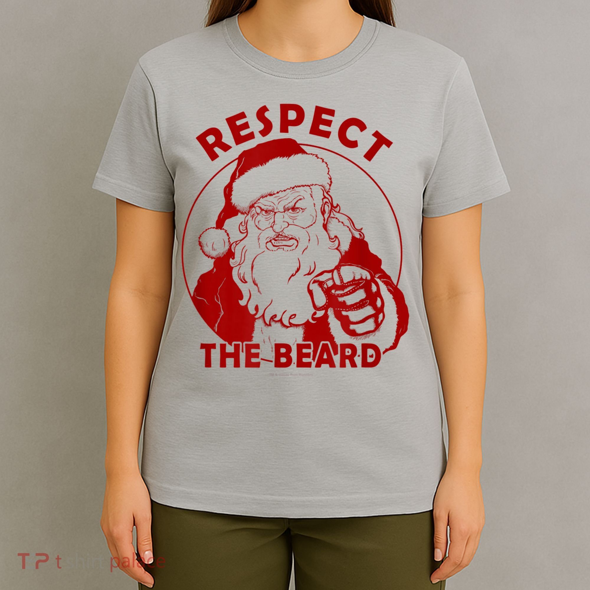 Respect The Beard Santa Claus Funny Christmas T-Shirt