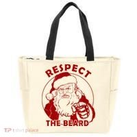 Respect The Beard Santa Claus Funny Christmas Tote Bag thumb 0