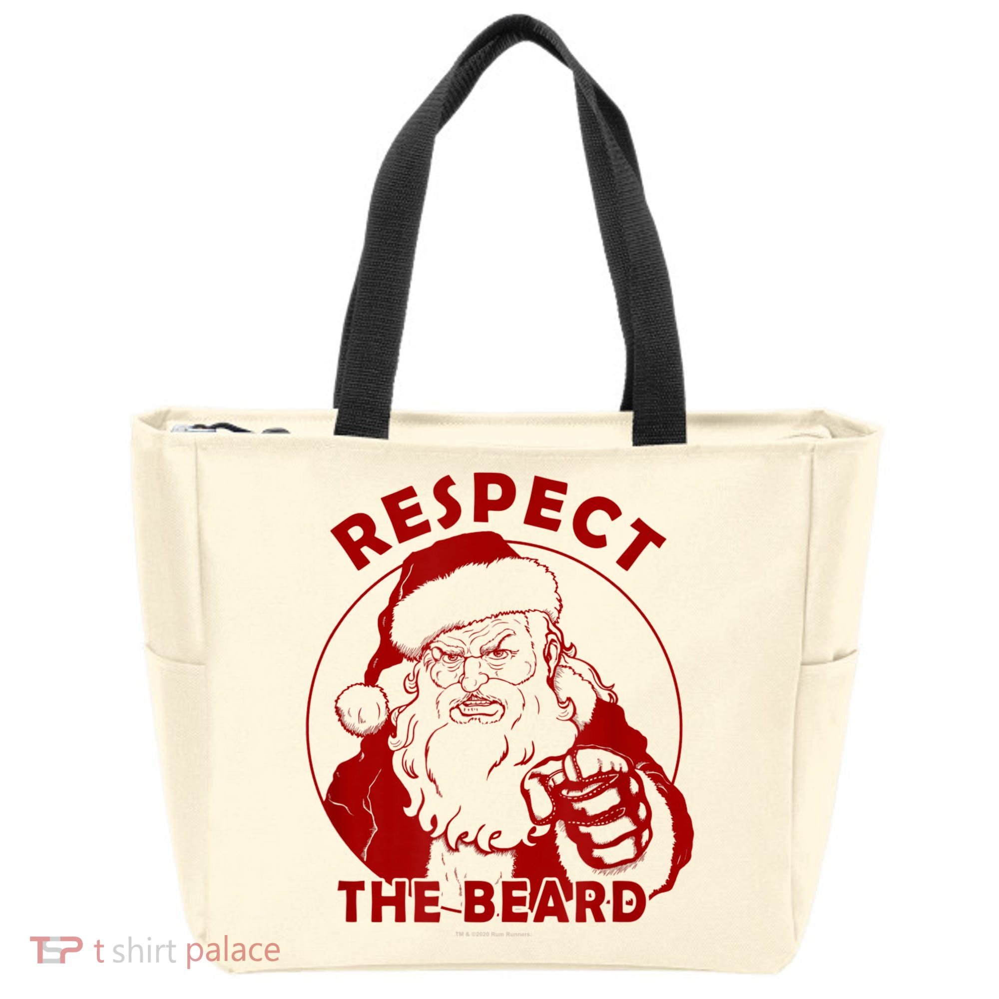 Respect The Beard Santa Claus Funny Christmas Tote Bag