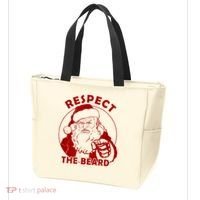 Respect The Beard Santa Claus Funny Christmas Tote Bag thumb 3