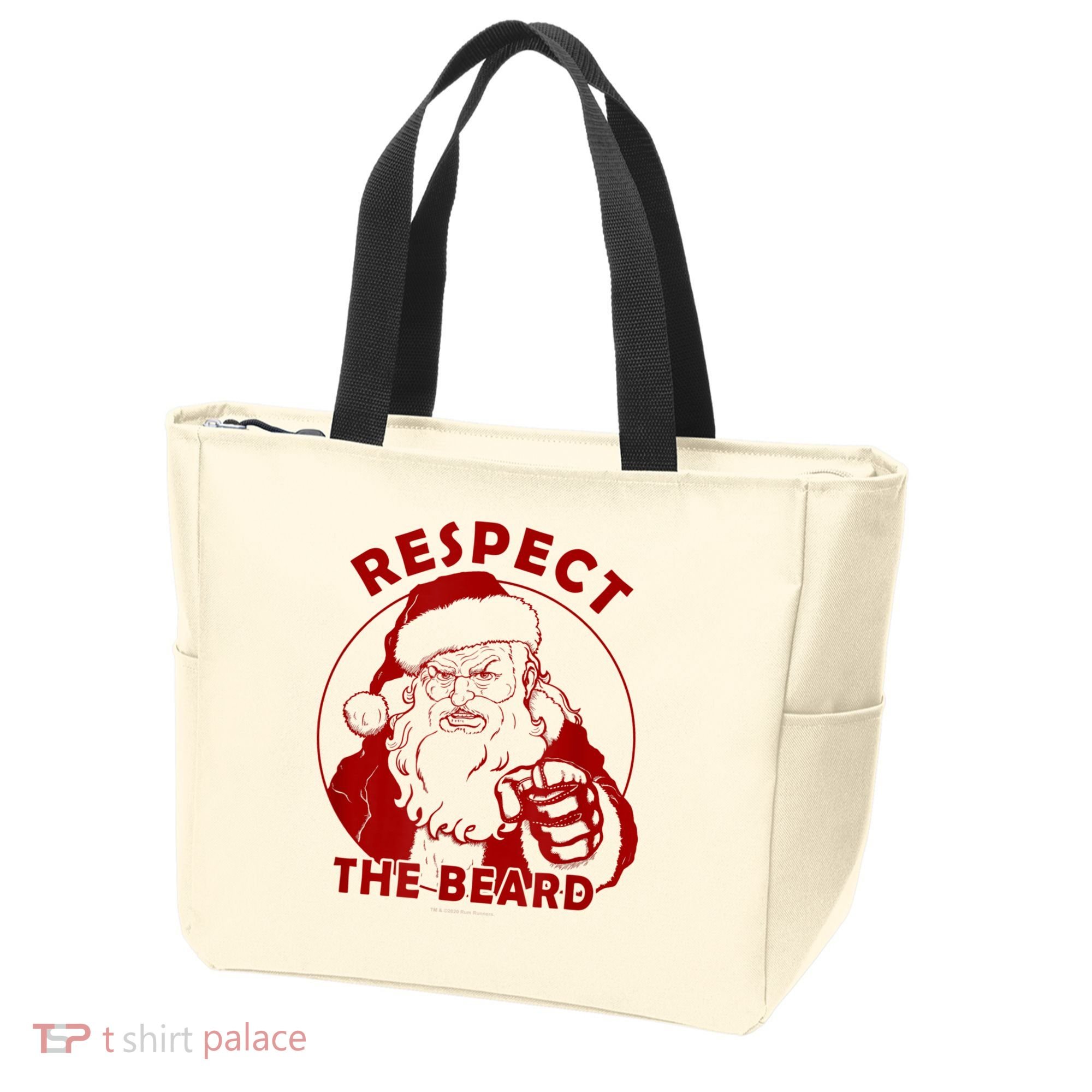 Respect The Beard Santa Claus Funny Christmas Tote Bag