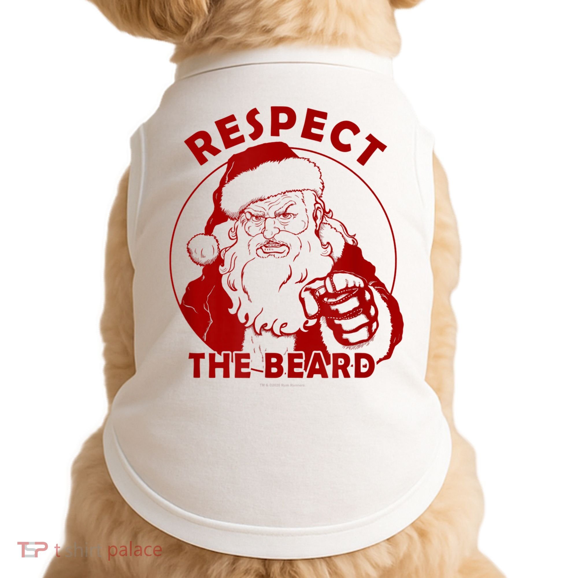 Respect The Beard Santa Claus Funny Christmas Doggie Tank