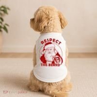 Respect The Beard Santa Claus Funny Christmas Doggie Tank thumb 2