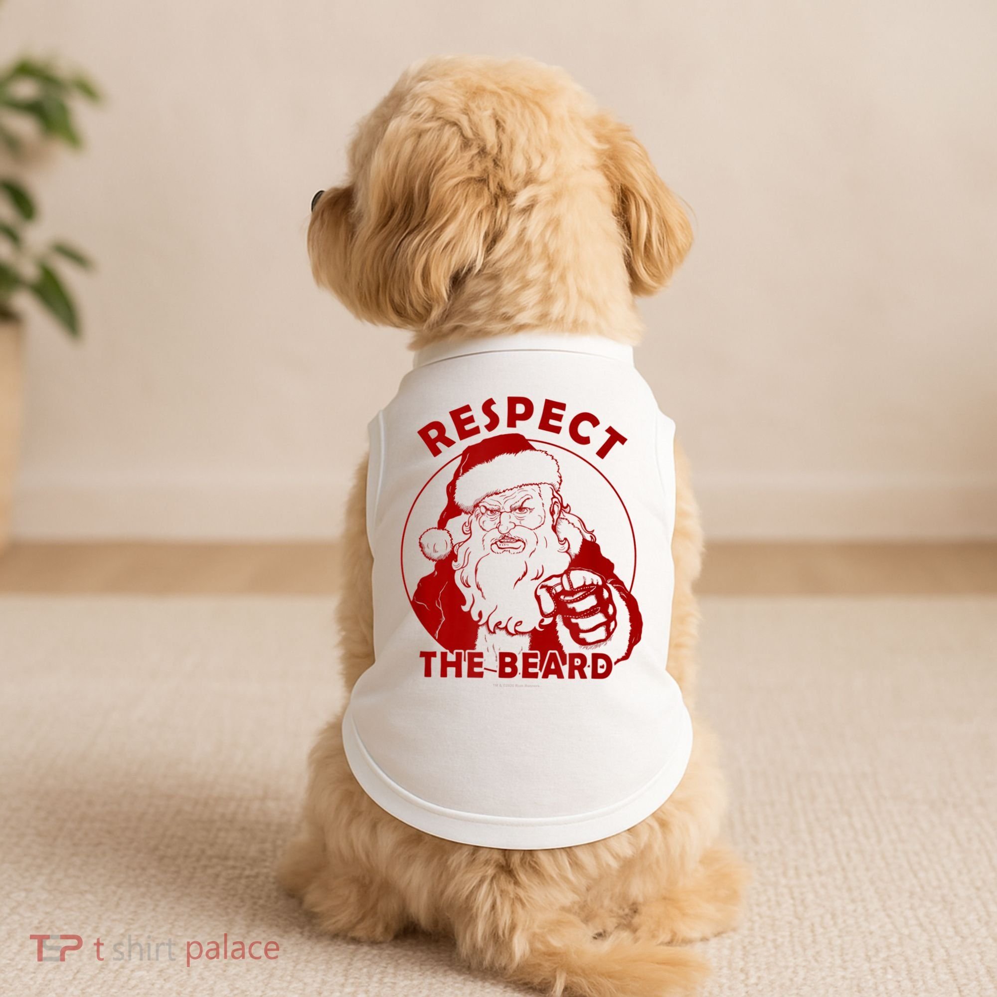 Respect The Beard Santa Claus Funny Christmas Doggie Tank