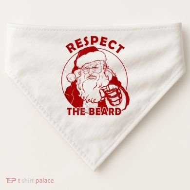 Respect The Beard Santa Claus Funny Christmas USA-Made Doggie Bandana