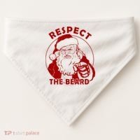 Respect The Beard Santa Claus Funny Christmas USA-Made Doggie Bandana thumb 0