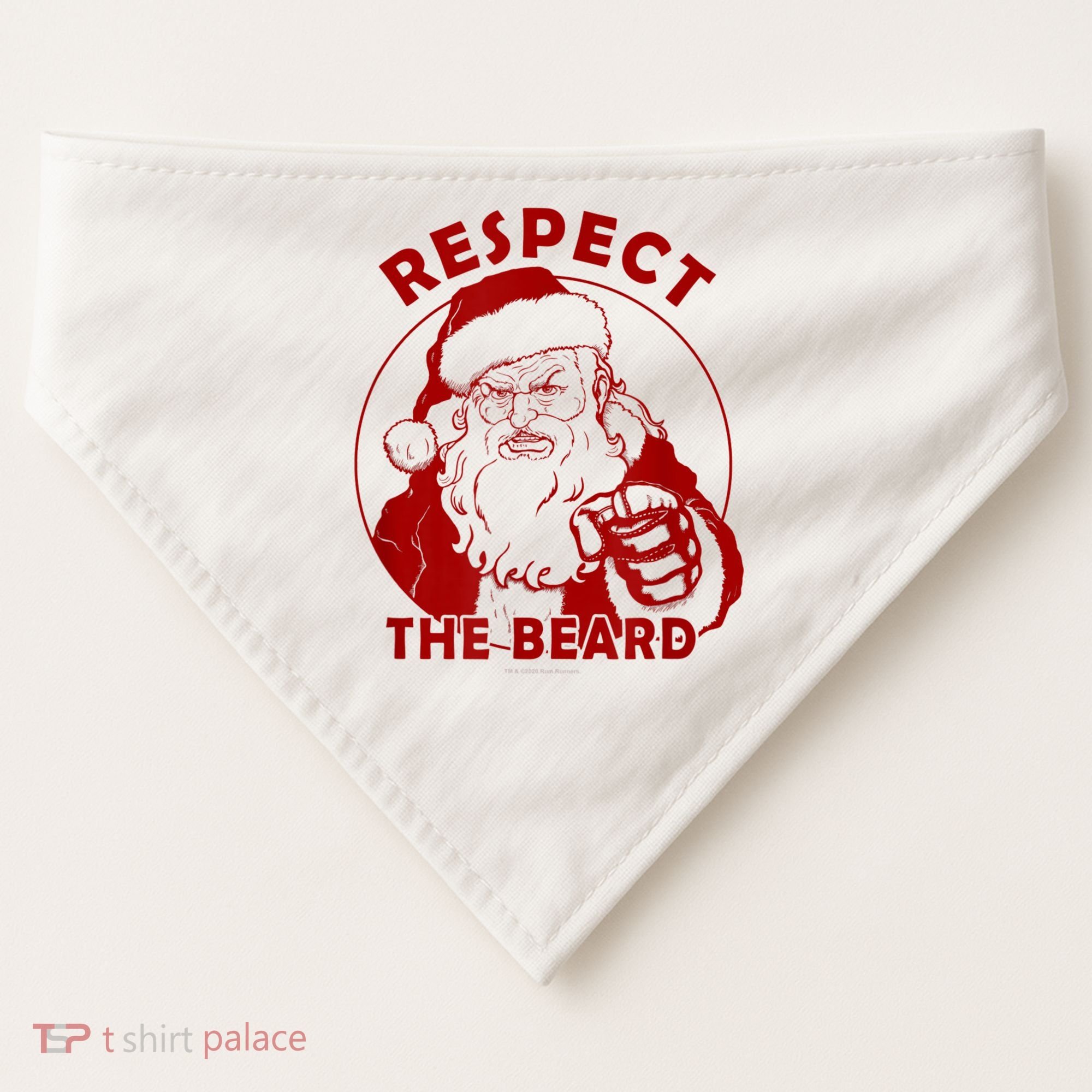 Respect The Beard Santa Claus Funny Christmas USA-Made Doggie Bandana