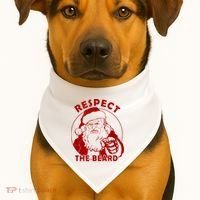 Respect The Beard Santa Claus Funny Christmas USA-Made Doggie Bandana thumb 1