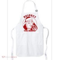Respect The Beard Santa Claus Funny Christmas Apron thumb 0