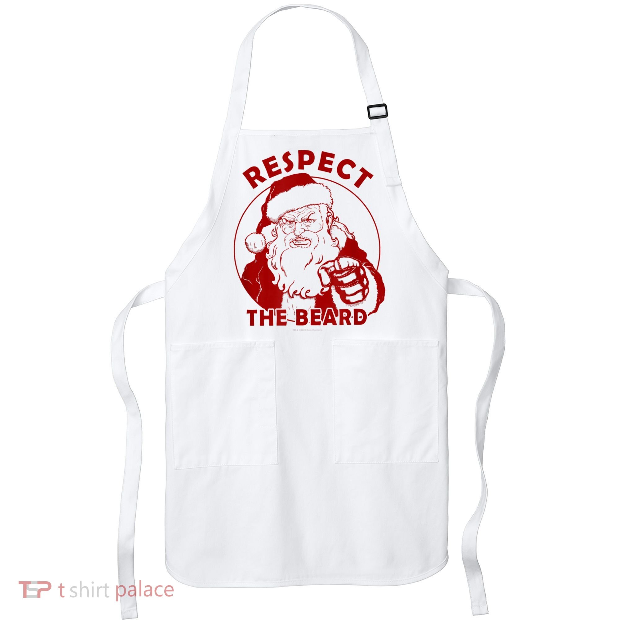 Respect The Beard Santa Claus Funny Christmas Apron