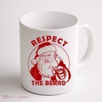 Respect The Beard Santa Claus Funny Christmas Coffee Mug thumb 1