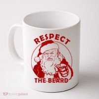 Respect The Beard Santa Claus Funny Christmas Coffee Mug thumb 0