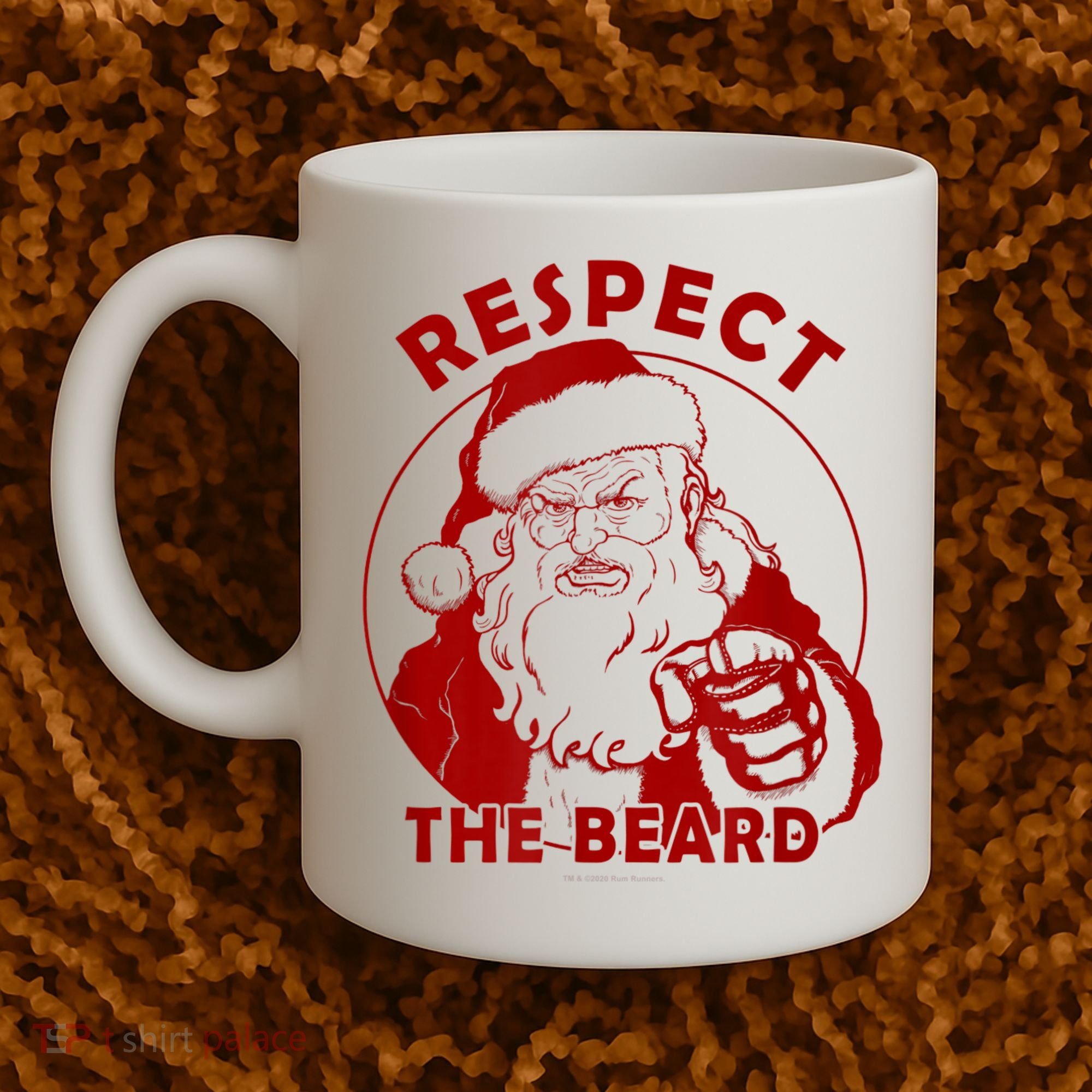 Respect The Beard Santa Claus Funny Christmas Coffee Mug
