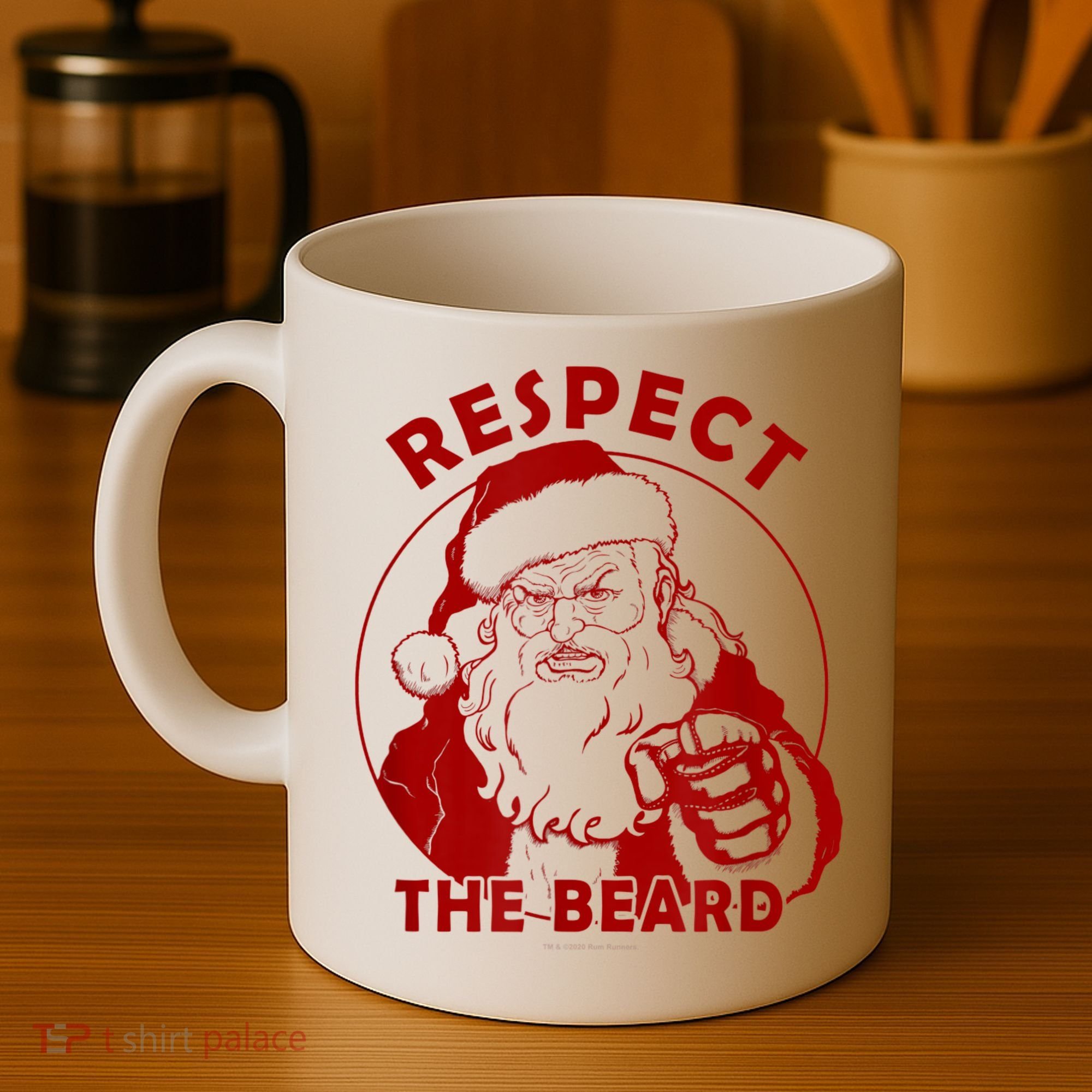 Respect The Beard Santa Claus Funny Christmas Coffee Mug