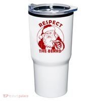 Respect The Beard Santa Claus Funny Christmas Tumbler thumb 0