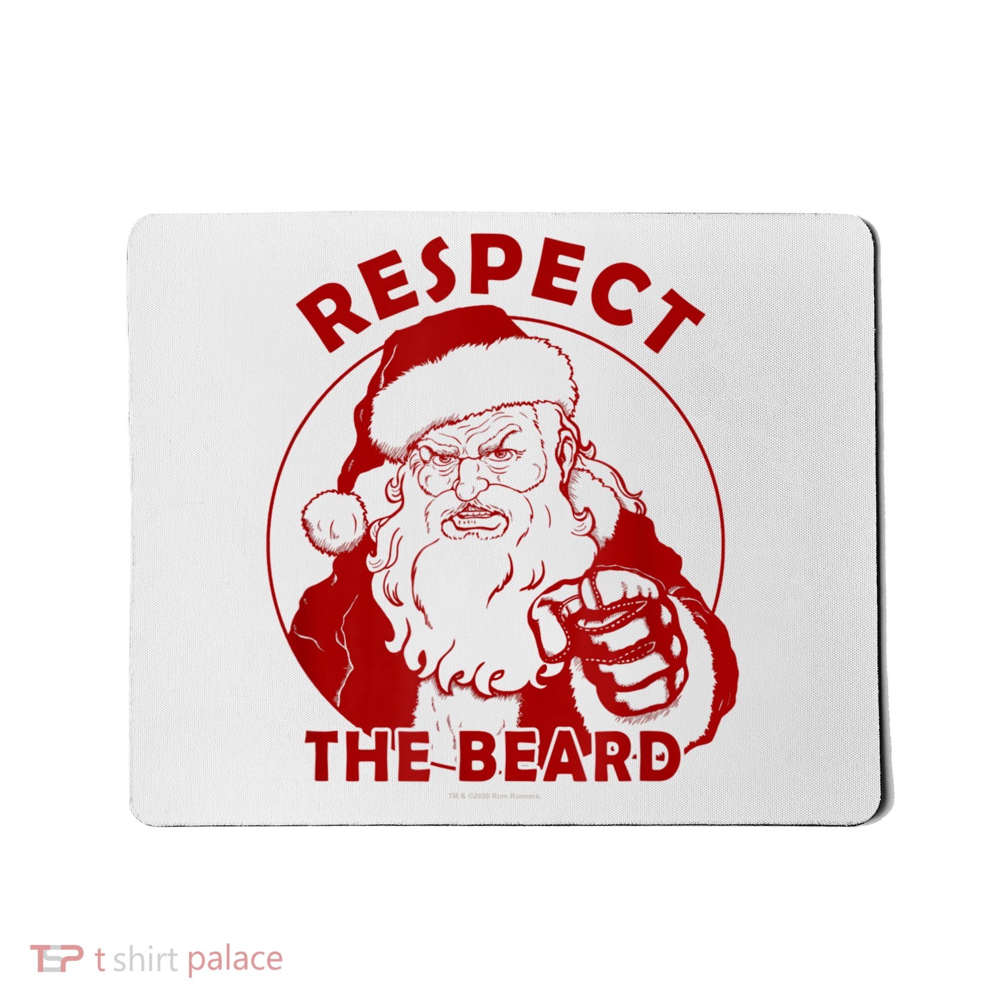 Respect The Beard Santa Claus Funny Christmas Mousepad