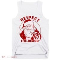 Respect The Beard Santa Claus Funny Christmas Tank Top thumb 0