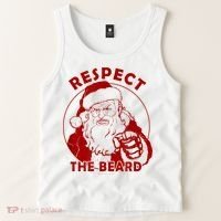 Respect The Beard Santa Claus Funny Christmas Tank Top thumb 2