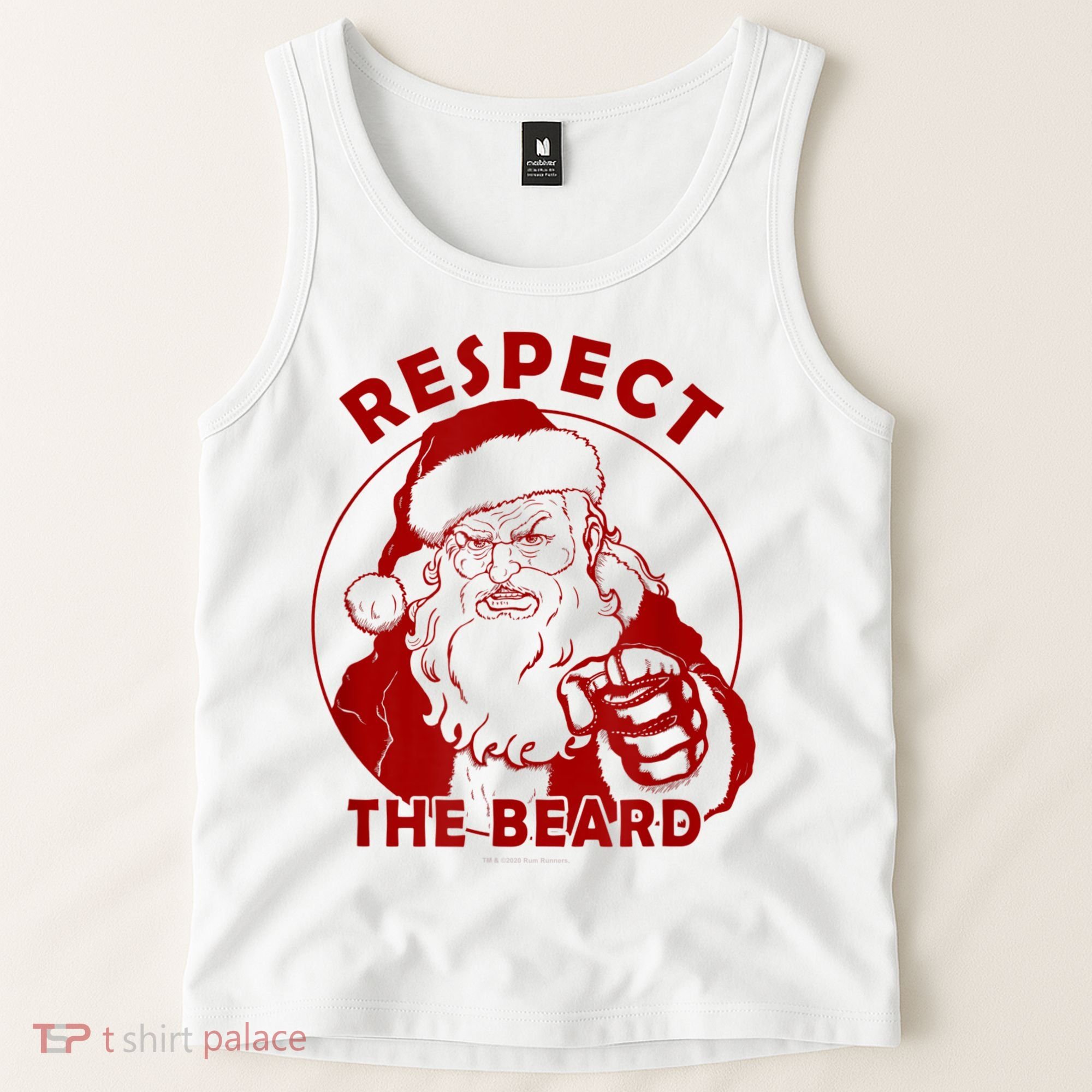 Respect The Beard Santa Claus Funny Christmas Tank Top
