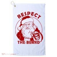 Respect The Beard Santa Claus Funny Christmas Golf Towel thumb 0