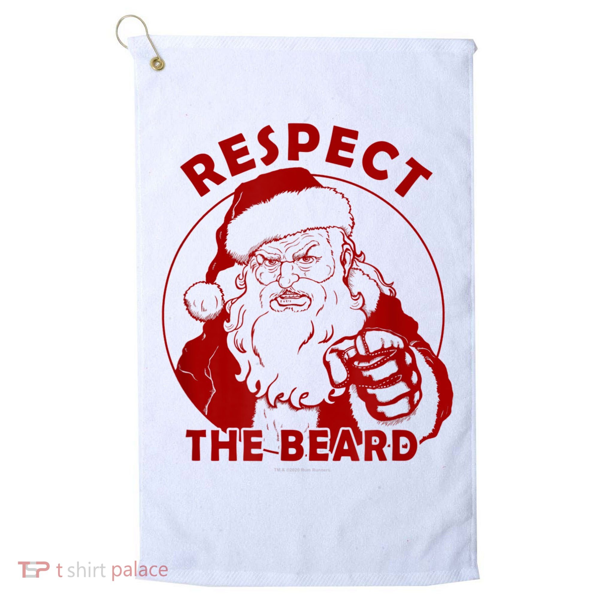 Respect The Beard Santa Claus Funny Christmas Golf Towel