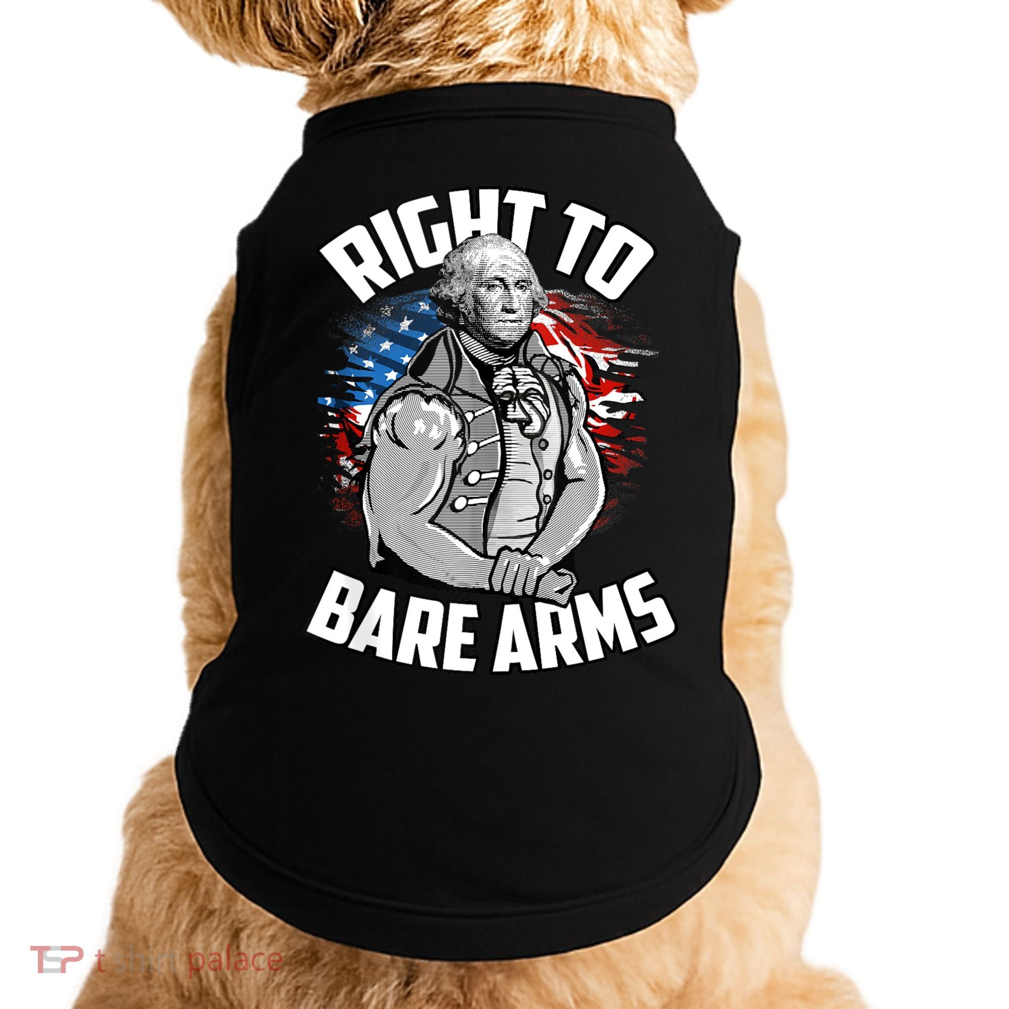 Right To Bare Arms 4th Of July Funny Gym Workout Doggie Tank