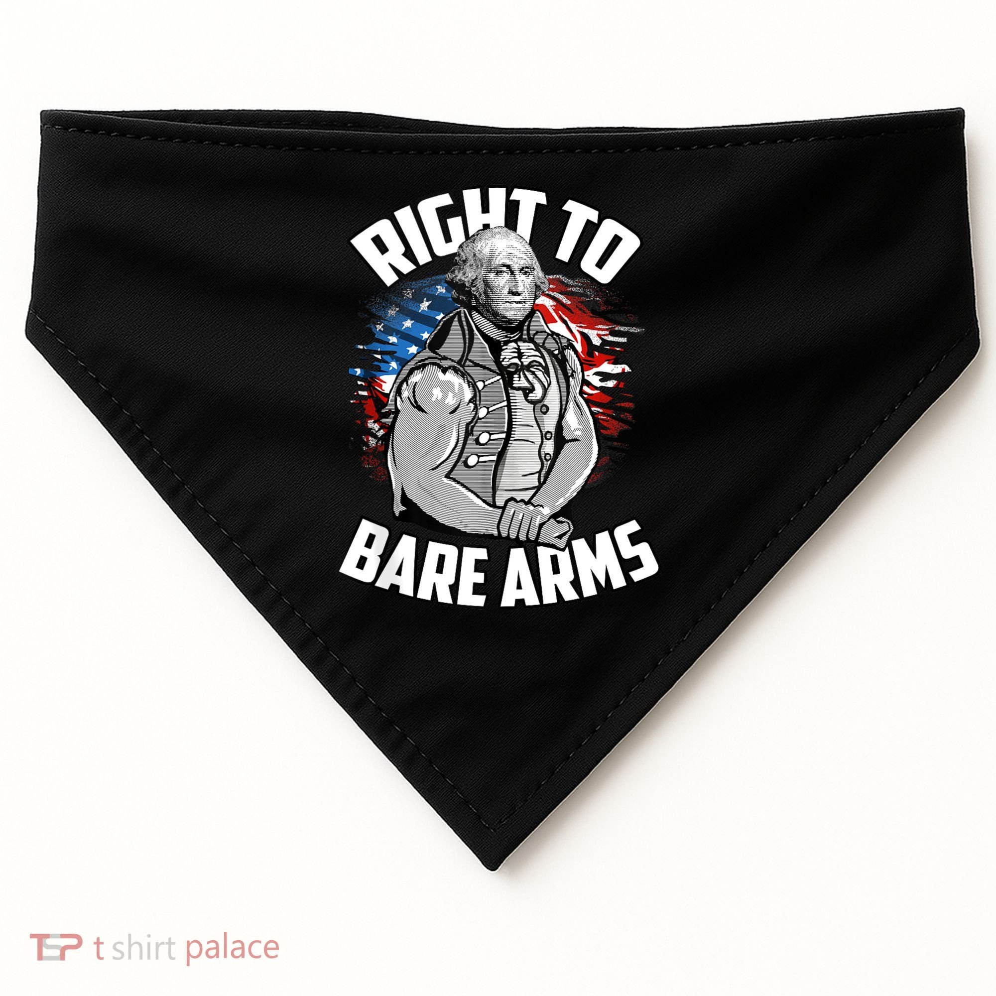 Right To Bare Arms 4th Of July Funny Gym Workout USA-Made Doggie Bandana