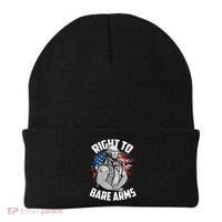 Right To Bare Arms 4th Of July Funny Gym Workout Beanie thumb 0