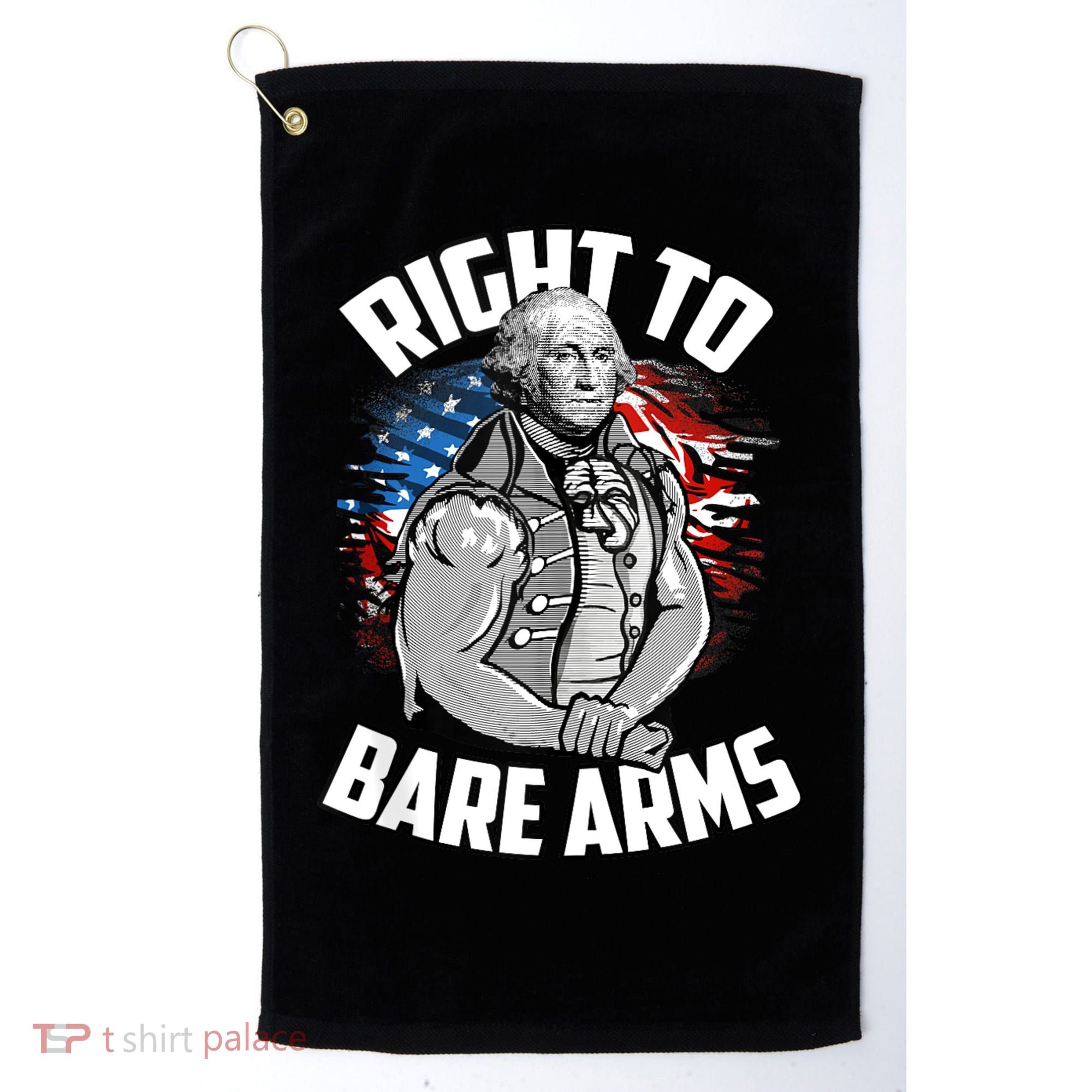 Right To Bare Arms 4th Of July Funny Gym Workout Golf Towel