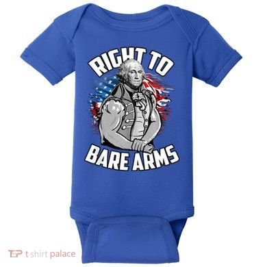 Right To Bare Arms 4th Of July Funny Gym Workout Baby Bodysuit