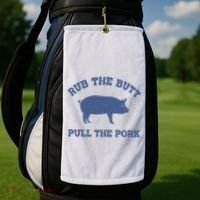 Rub The Butt Pull Pork Golf Towel thumb 2