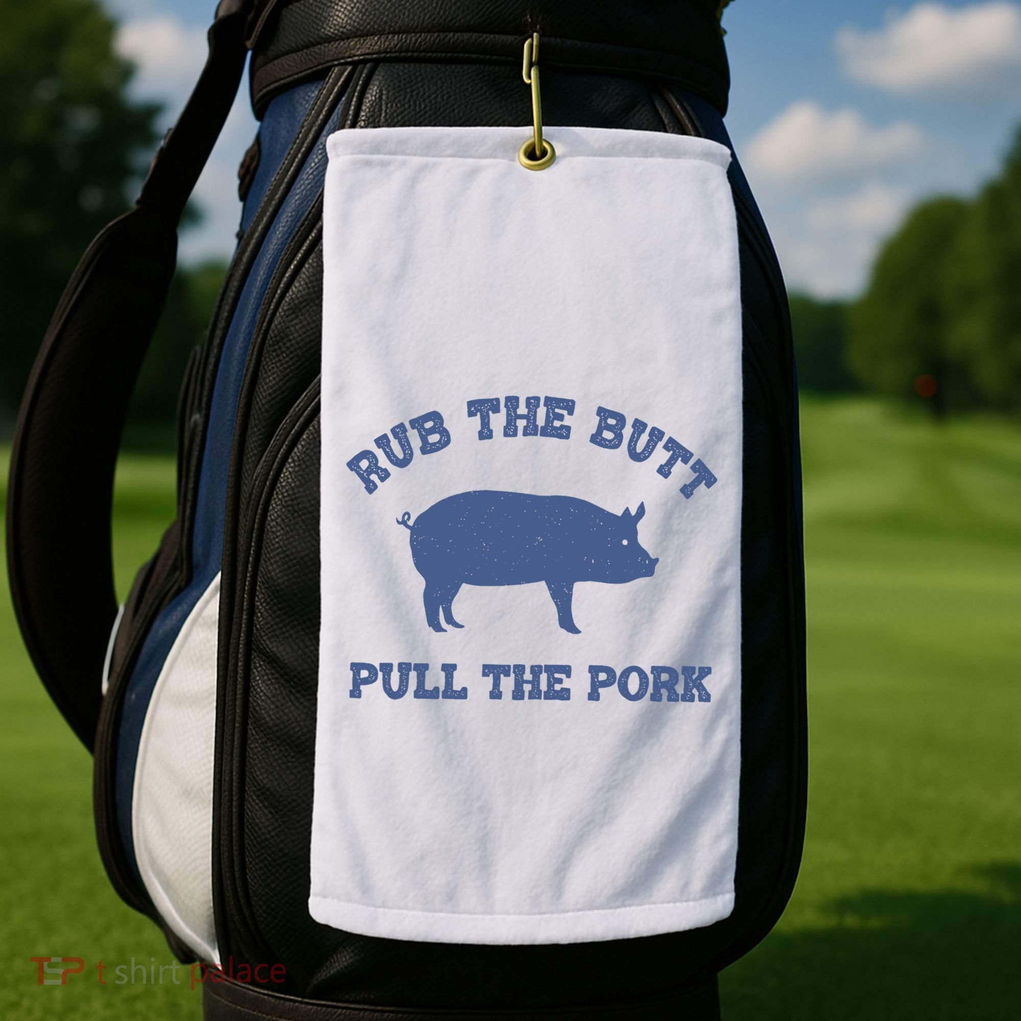Rub The Butt Pull Pork Golf Towel
