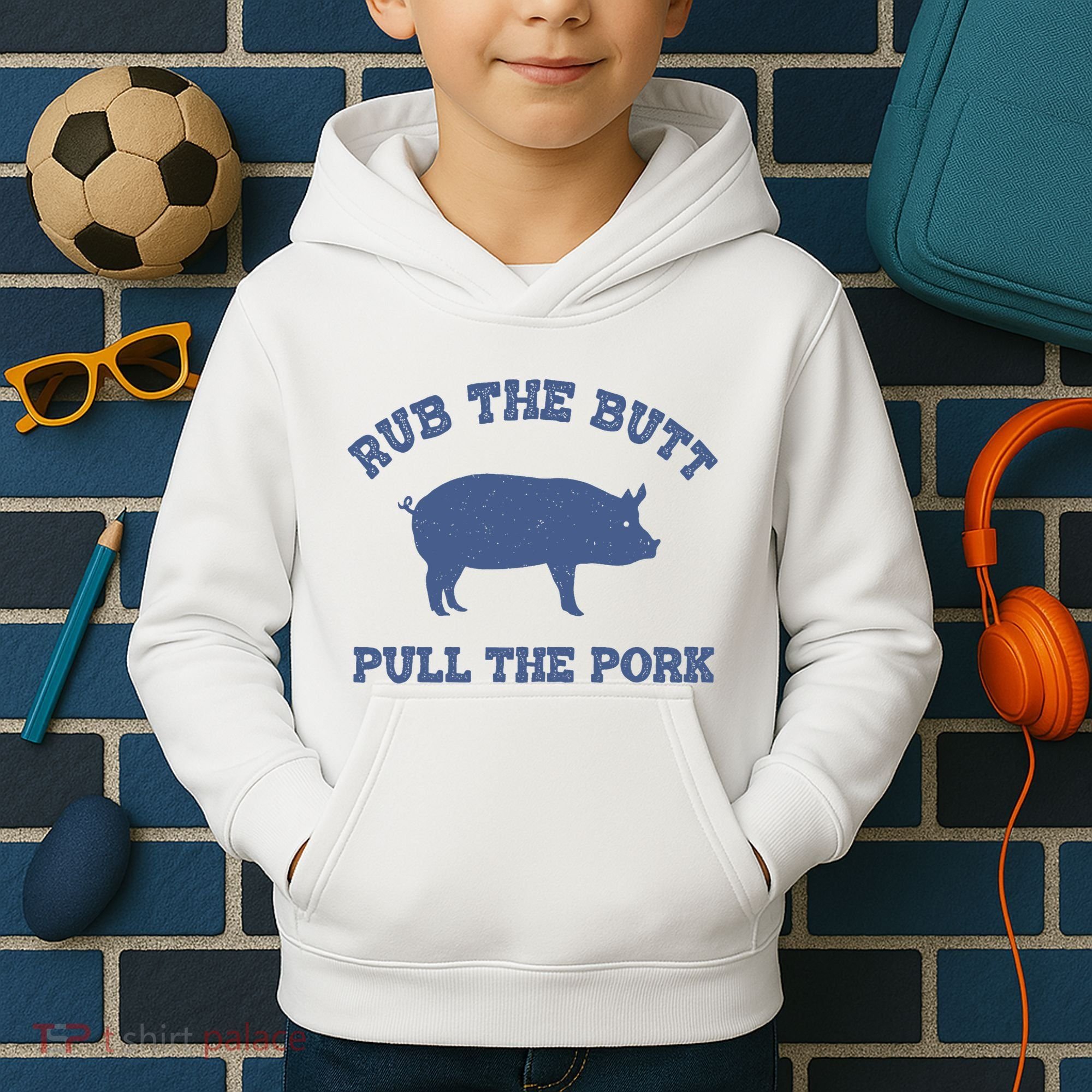 Rub The Butt Pull Pork Kids Hoodie