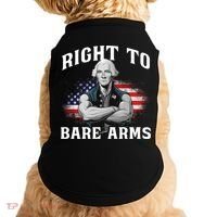 Right To Bare Arms 4th Of July Funny Gym George Washington Doggie Tank thumb 0